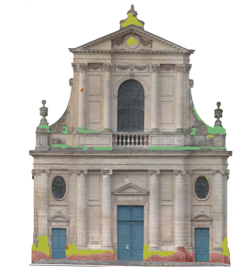 Église Notre-Dame-de-la-Gloriette de Caen, orthophotographie de la façade est