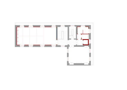 Plan projet du premier étage du pavillon Langlois